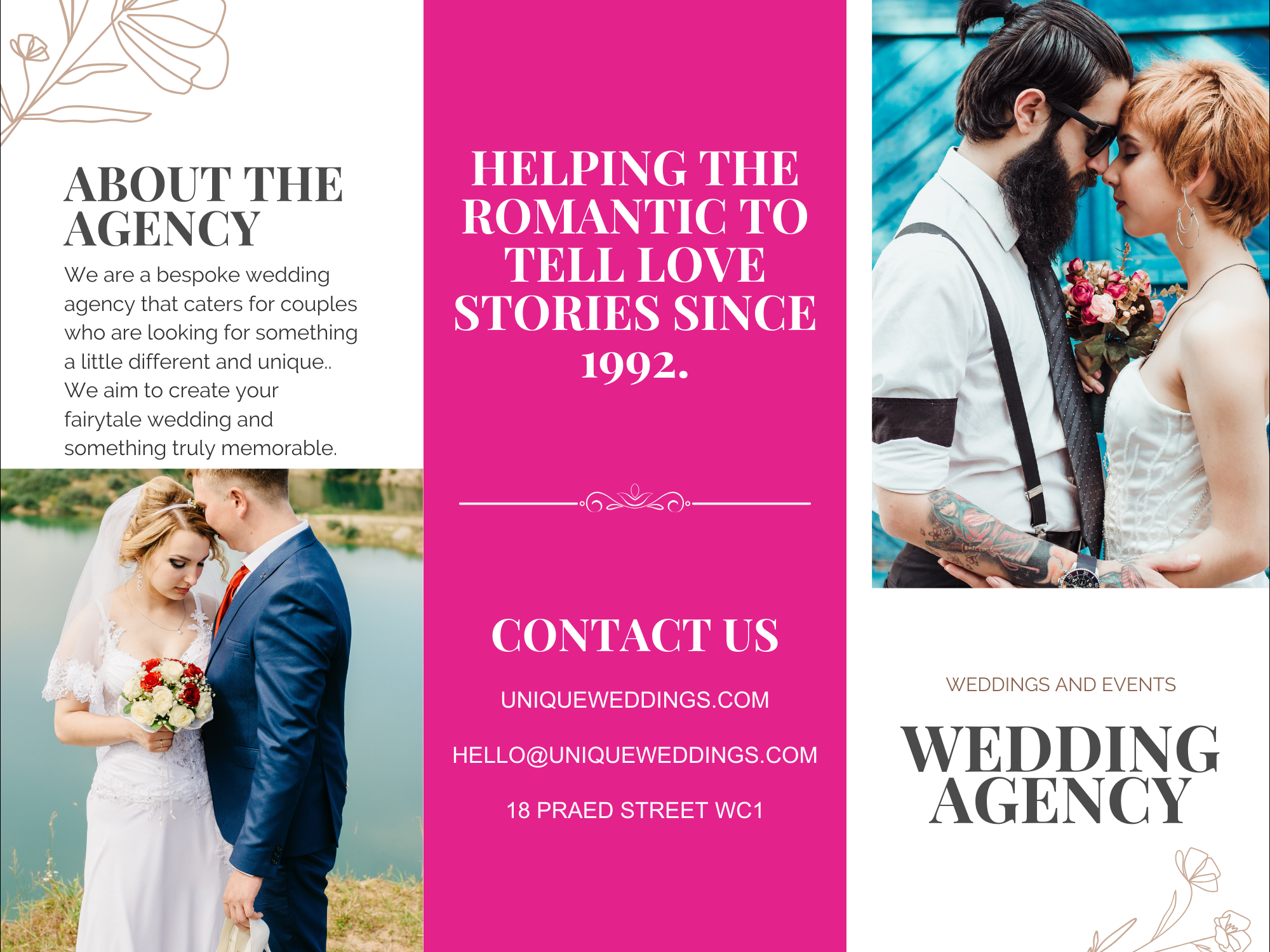 wedding-agency-trifold-brochure-page-one